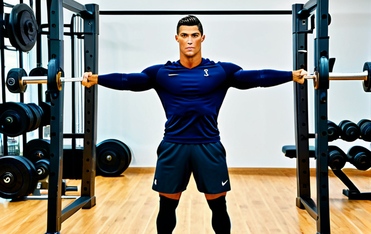 **

"A professional photo of Cristiano Ronaldo in a modern, fully equipped gym, fully clothed in appropriate athletic wear, demonstrating a focused weightlifting exercise. Background includes high-end fitness equipment and motivational posters. Perfect anatomy, correct proportions, natural pose, well-formed hands, proper finger count, dynamic lighting, safe for work, appropriate content, professional, family-friendly."

**