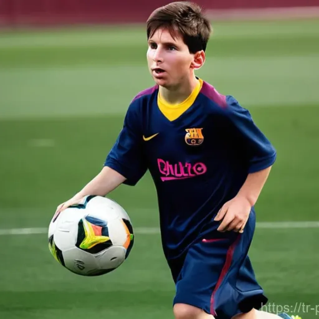 리오넬 메시 바르셀로나 전설 - **A Young Dreamer's Ascent: From La Masia to Stardom**
A determined young Lionel Messi, around 1...