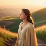 오프라 윈프리 성공 비결 - **Prompt: "The Whisper of Intuition"**
A solitary young woman, gracefully poised and dressed in ...