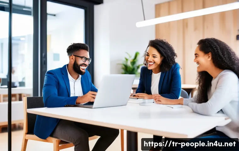 제프 베조스 CEO 리더십 - **Prompt: "Customer Obsession"**
A vibrant, modern co-working space bustling with a diverse grou...